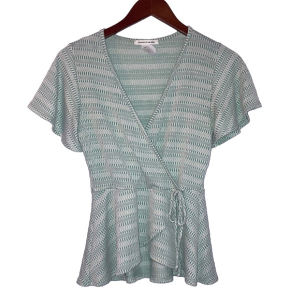 Caution To The Wind Faux Wrap Top - Picture 1 of 10